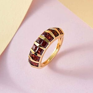 Mozambique Garnet 2.77 ctw Fancy Ring in 14K YG Over Sterling Silver (Size 11.5)