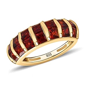 Mozambique Garnet 2.77 ctw Fancy Ring in 14K YG Over Sterling Silver (Size 11.5)