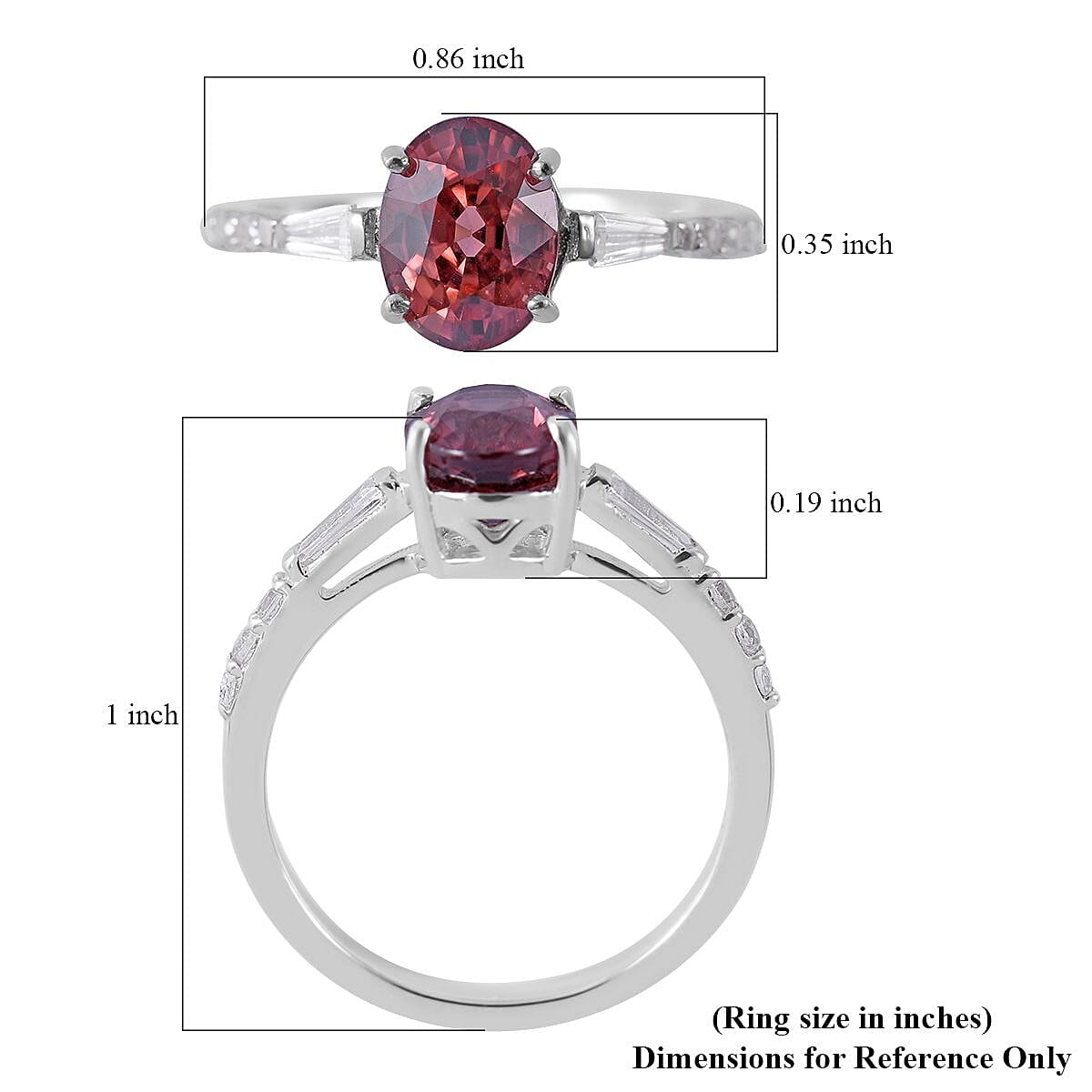 Premium Pink Zircon and White Zircon Ring in Platinum Over Sterling Silver (Size 7.0) 2.15 ctw image number 4