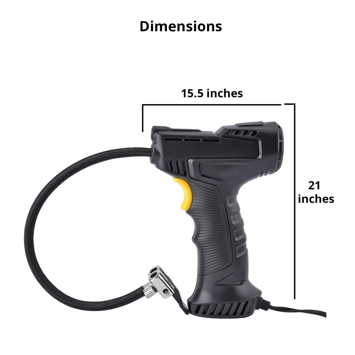 Buy black portable automobile air pump with inflation lighting