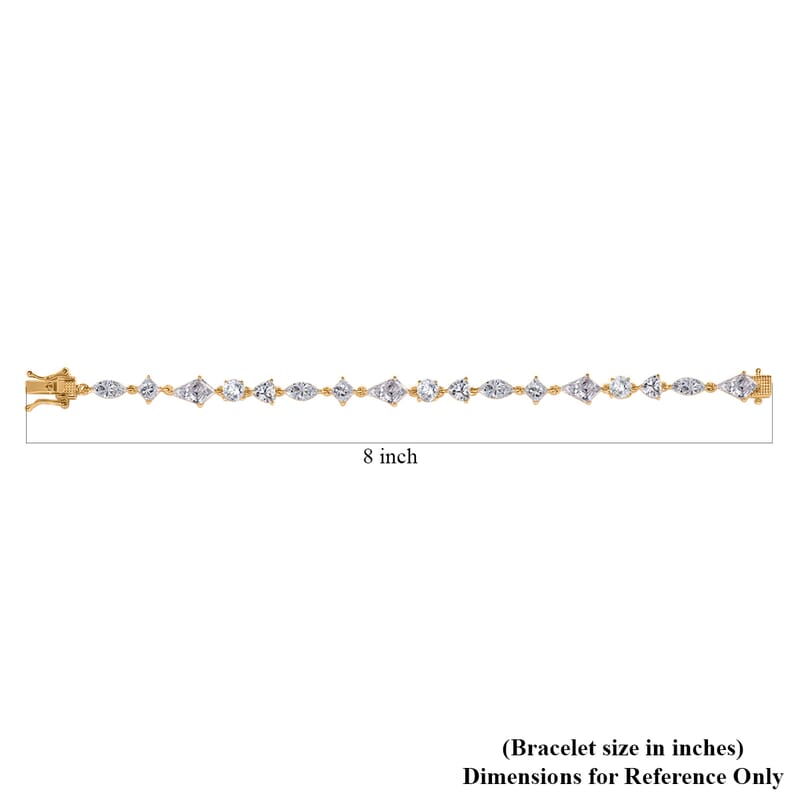 Moissanite Bracelet in Vermeil Yellow Gold Over Sterling Silver (6.50 In) 10.20 ctw