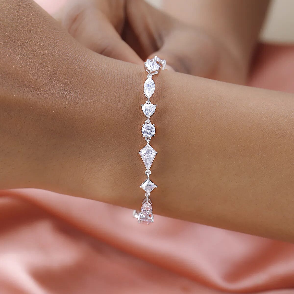 Moissanite Bracelet in Vermeil Yellow Gold Over Sterling Silver (6.50 In) 10.20 ctw image number 2