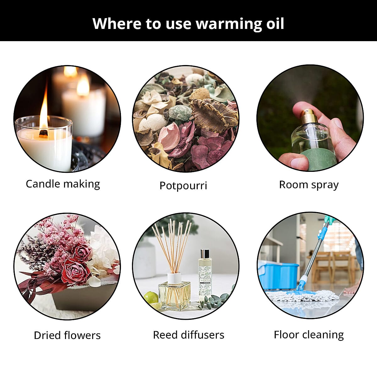 Set of 12 Assorted Fragrance Warming Oil 5.07 fl Oz (150ml), Scented Warming Oils For Diffuser, Set Of Fragranced Oils image number 3