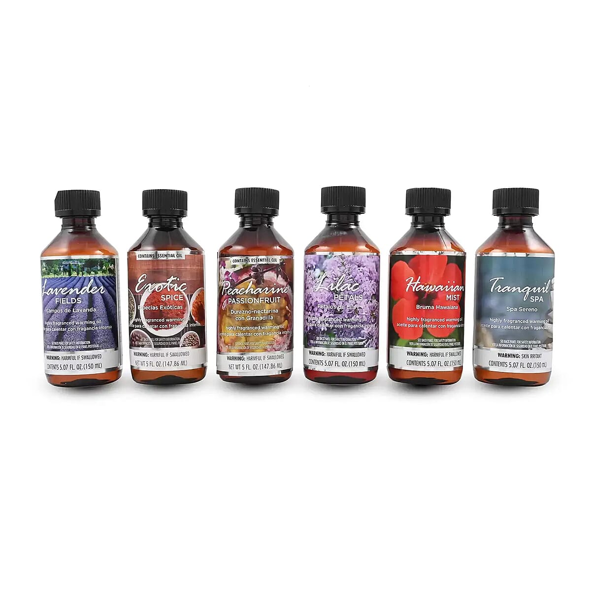 Set of 12 Assorted Fragrance Warming Oil 5.07 fl Oz (150ml), Scented Warming Oils For Diffuser, Set Of Fragranced Oils image number 5