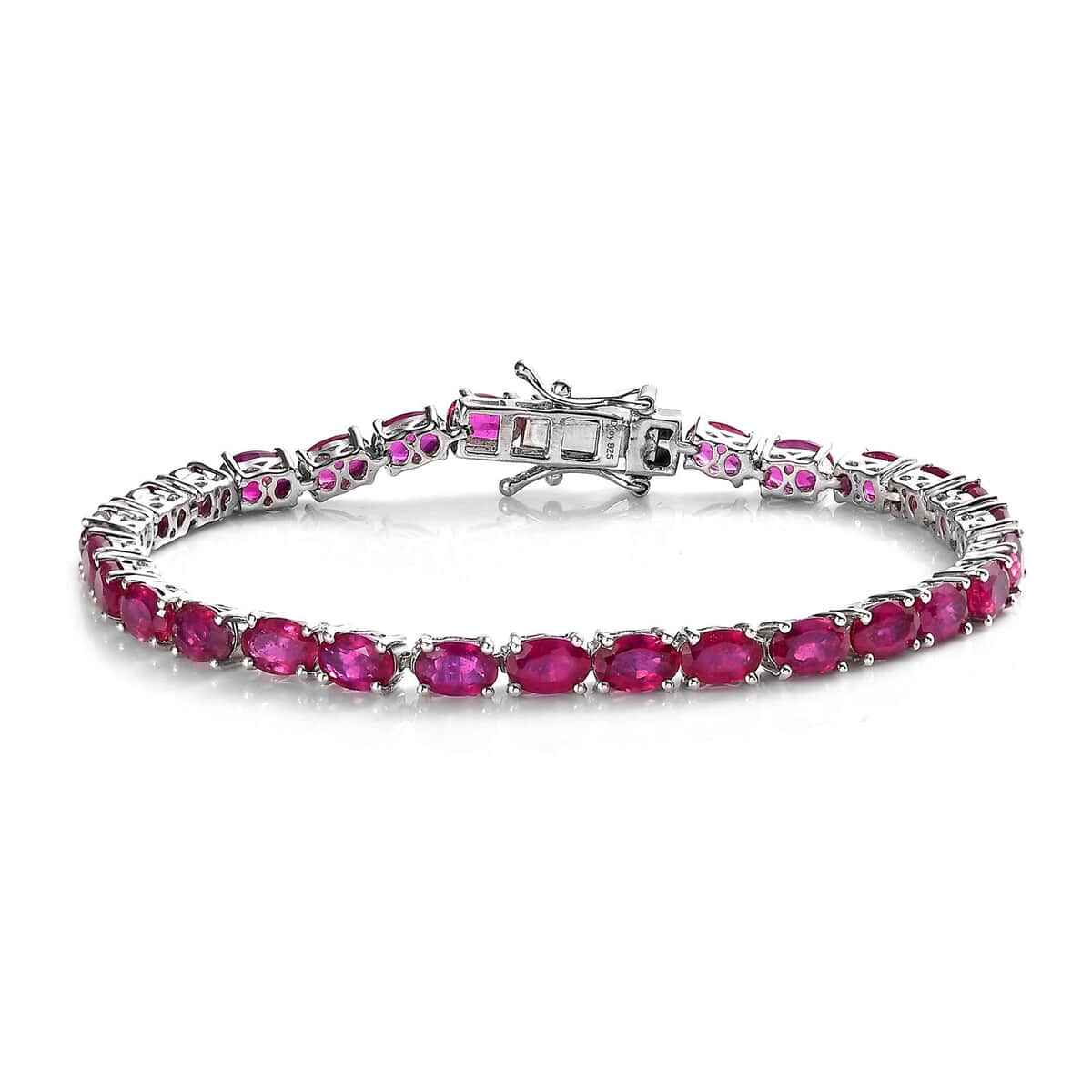Niassa Ruby Bracelet in Platinum Over Sterling Silver (7.25 In) 19.70 ctw image number 0
