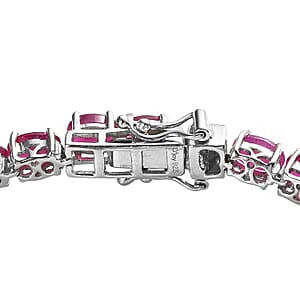 Niassa Ruby (FF) Tennis Bracelet in Platinum Over Sterling Silver (8.00 In) 18.85 ctw