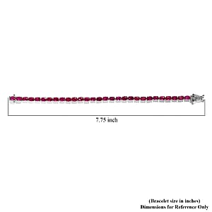 Niassa Ruby (FF) Tennis Bracelet in Platinum Over Sterling Silver (8.00 In) 18.85 ctw