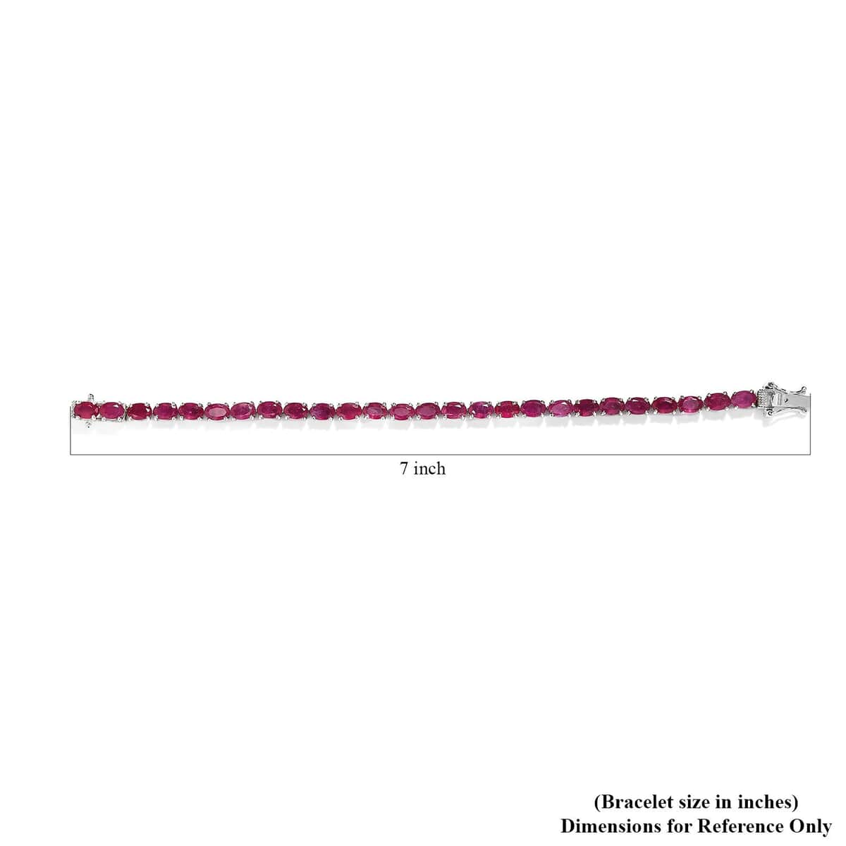Niassa Ruby (FF) Tennis Bracelet in Platinum Over Sterling Silver (6.50 In) 21.25 ctw image number 4