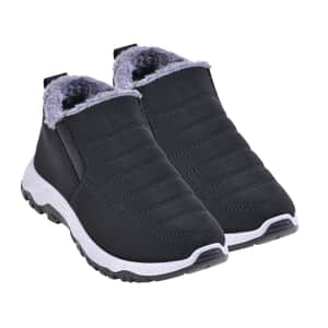 Black PVC Sole Non-Slip Winter Shoes (7-7.5)