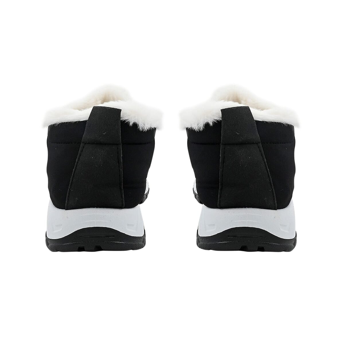 Black Nylon Sport Shoes with White Fur Lining &ndash; Size 10-10.5 image number 1