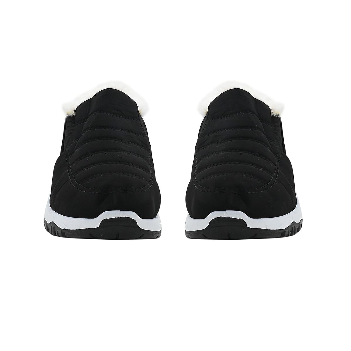 Black Nylon Sport Shoes with White Fur Lining &ndash; Size 10-10.5 image number 2