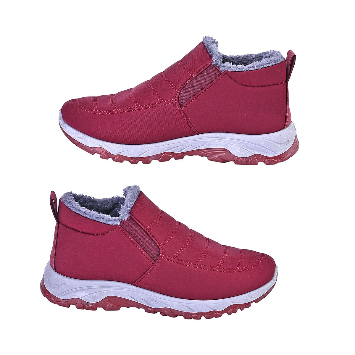 Wine PVC Sole Non-Slip Winter Shoes (10-10.5) image number 2