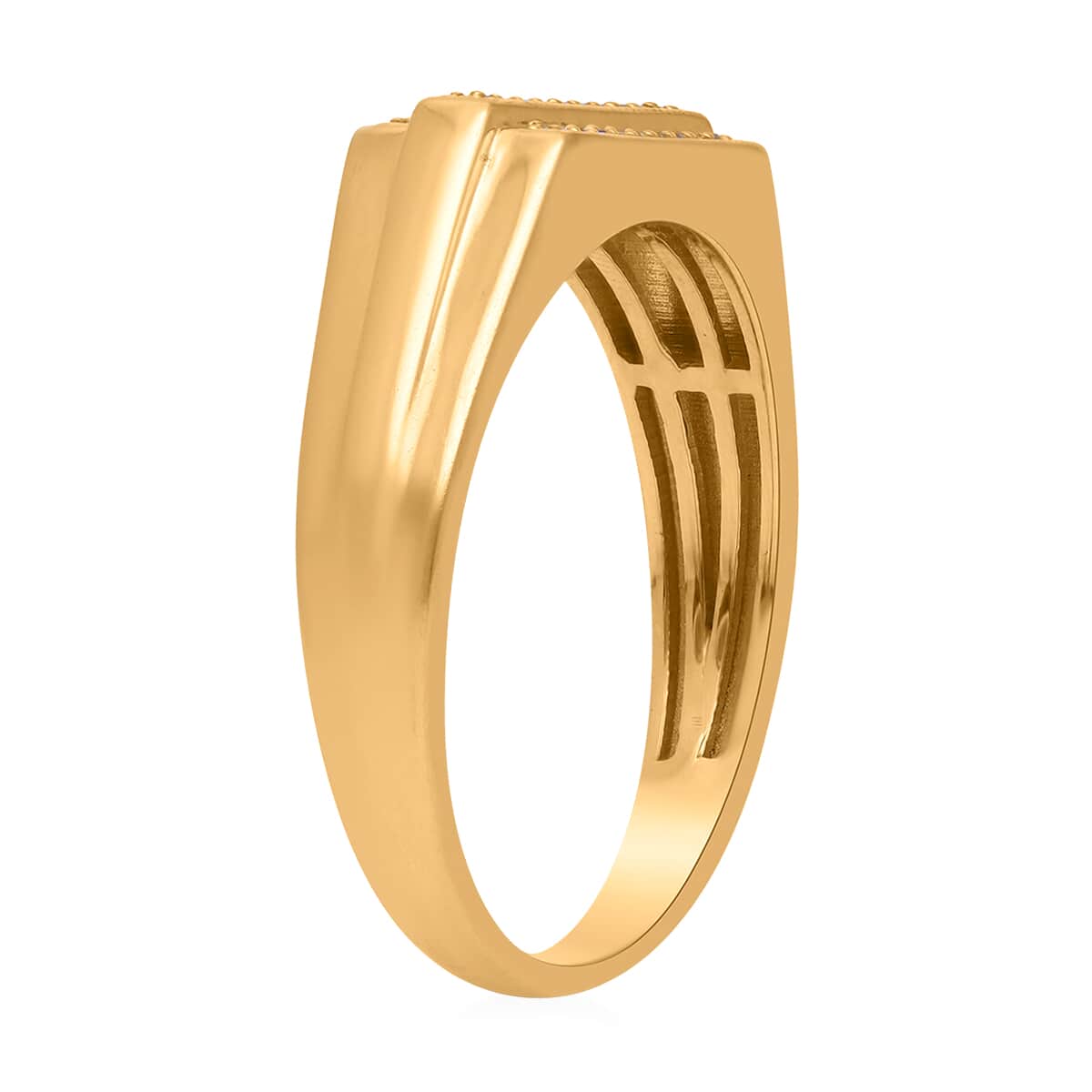 Yellow Diamond Men's Ring in Vermeil Yellow Gold Over Sterling Silver 0.25 ctw image number 3