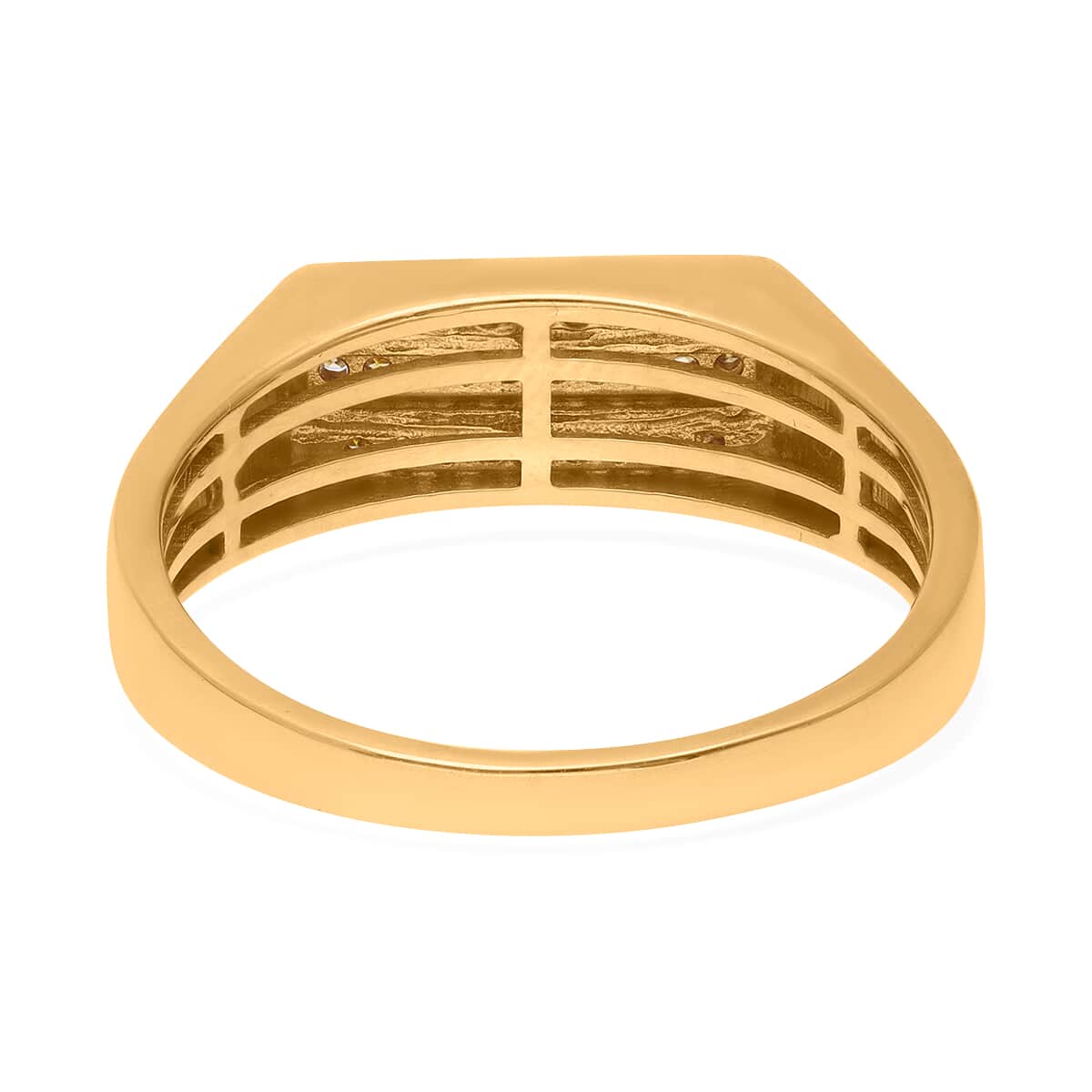 Yellow Diamond Men's Ring in Vermeil Yellow Gold Over Sterling Silver 0.25 ctw image number 4