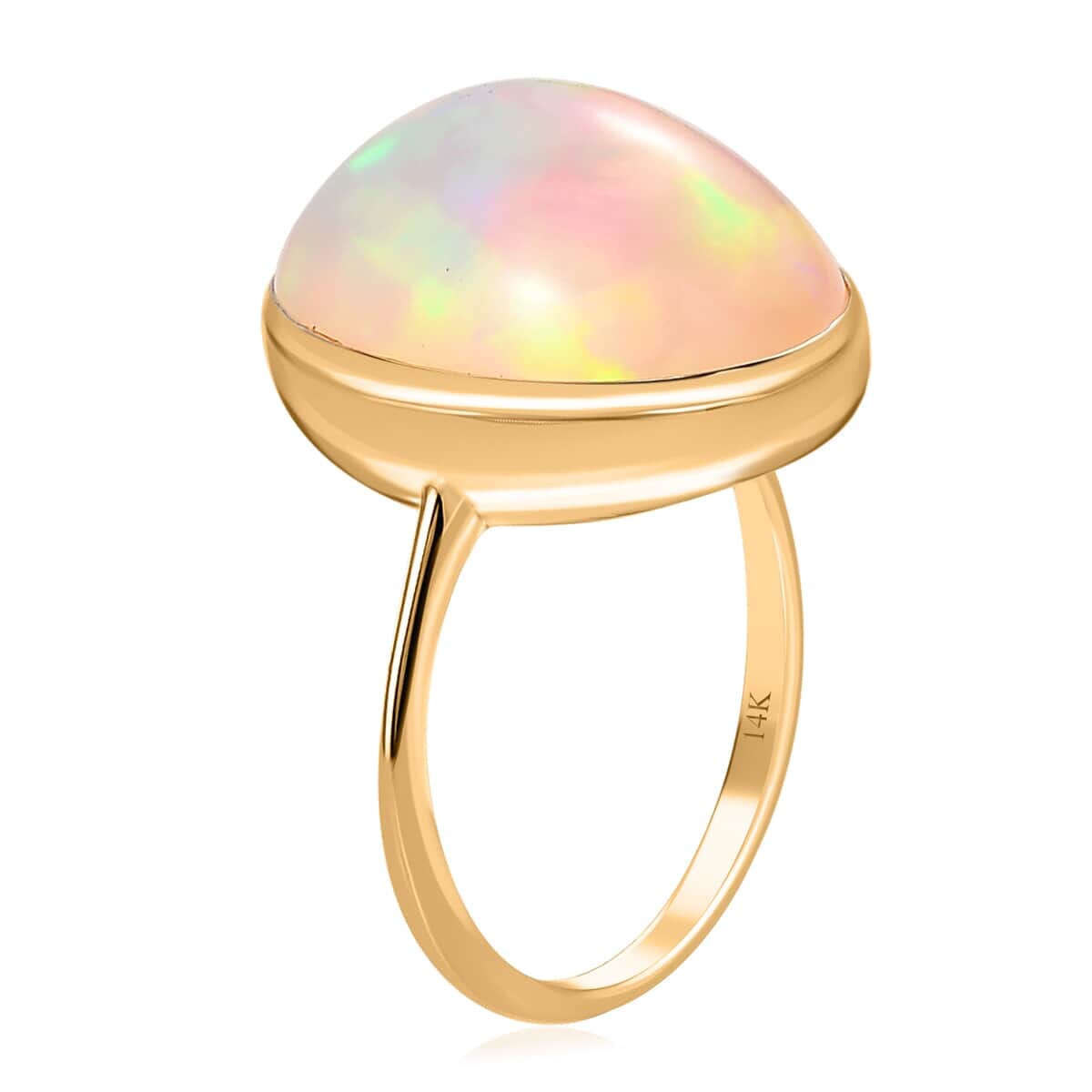 Luxoro 14K Yellow Gold AAA Ethiopian Welo Opal Solitaire Ring 9.85 ctw (Del. in 15-20 Days) image number 3