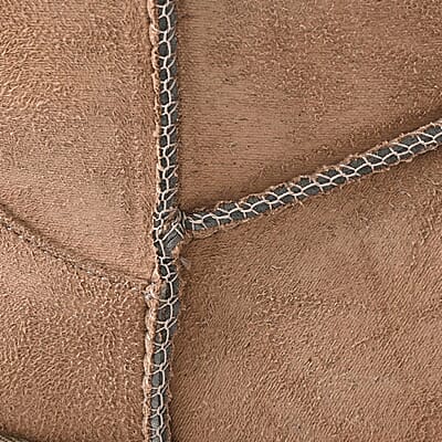 Brown Faux Suede Water Repellent Short Boots with Faux Fur Lining - (Size 10-10.5)