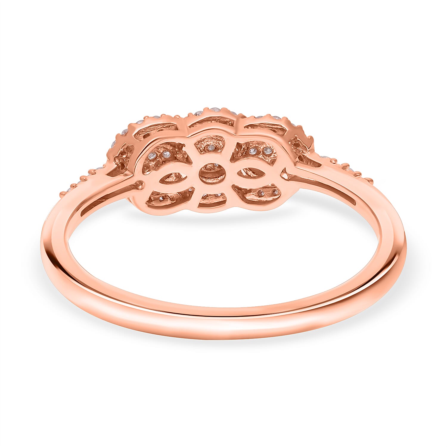 Pink Diamond 0.33 ctw Ring in 18K Vermeil Rose Gold Over Sterling Silver (Size 11.5)