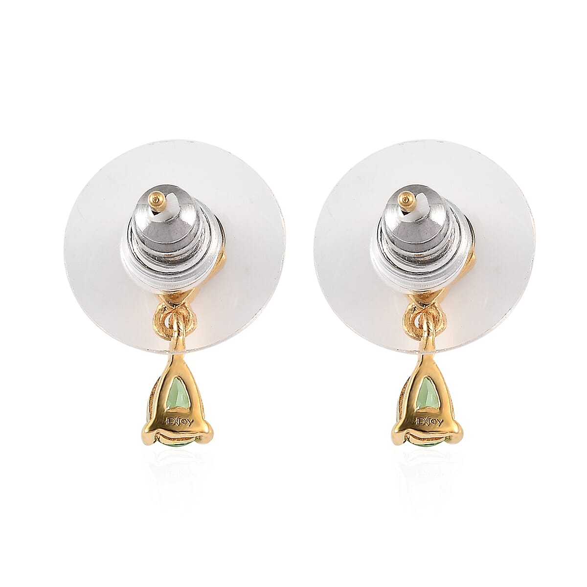 Premium Tsavorite Garnet and White Zircon Drop Earrings in Vermeil Yellow Gold Over Sterling Silver 0.50 ctw