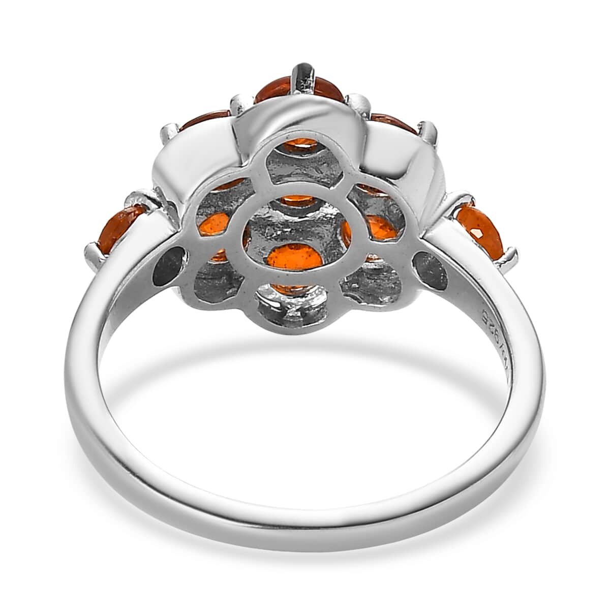Tanzania Tangerine Kyanite Floral Ring in Platinum Over Sterling Silver 2.65 ctw image number 4