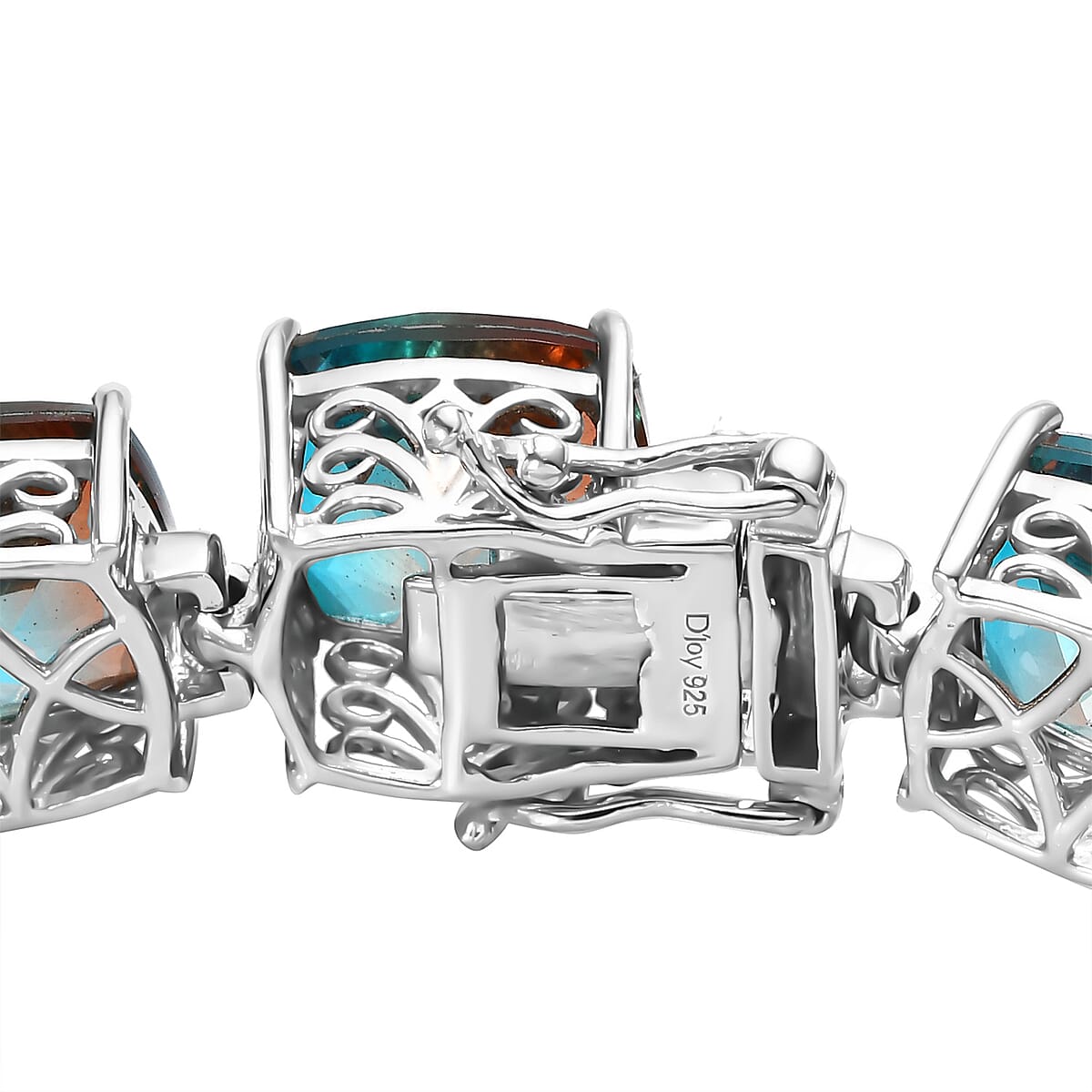 Aqua Terra Costa Quartz (Triplet) Bracelet in Platinum Over Sterling Silver (6.50 In) 68.75 ctw image number 3