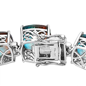 Aqua Terra Costa Quartz (Triplet) Bracelet in Platinum Over Sterling Silver (6.50 In) 68.75 ctw