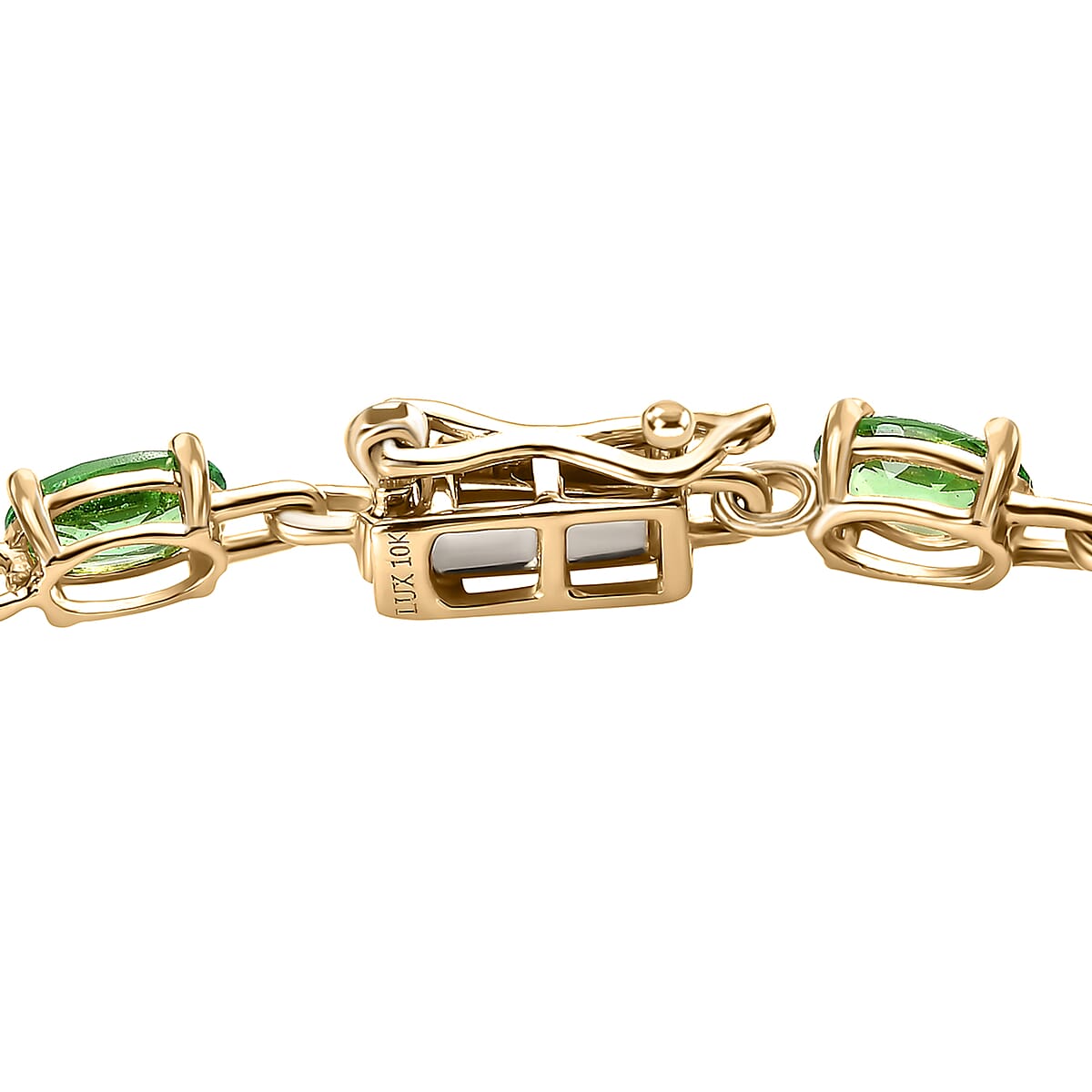 Luxoro 10K Yellow Gold Premium Tsavorite Garnet Bracelet (8.00 In) 6.50 ctw image number 3