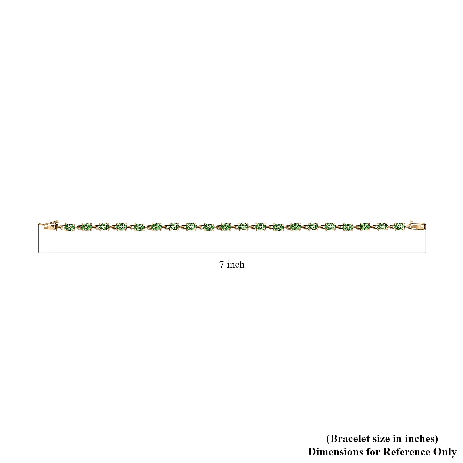 Luxoro 10K Yellow Gold Premium Tsavorite Garnet Bracelet (6.50 In) 5.50 ctw