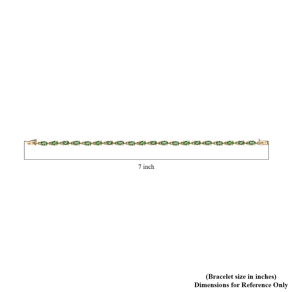 Luxoro 10K Yellow Gold Premium Tsavorite Garnet Bracelet (8.00 In) 6.50 ctw image number 4