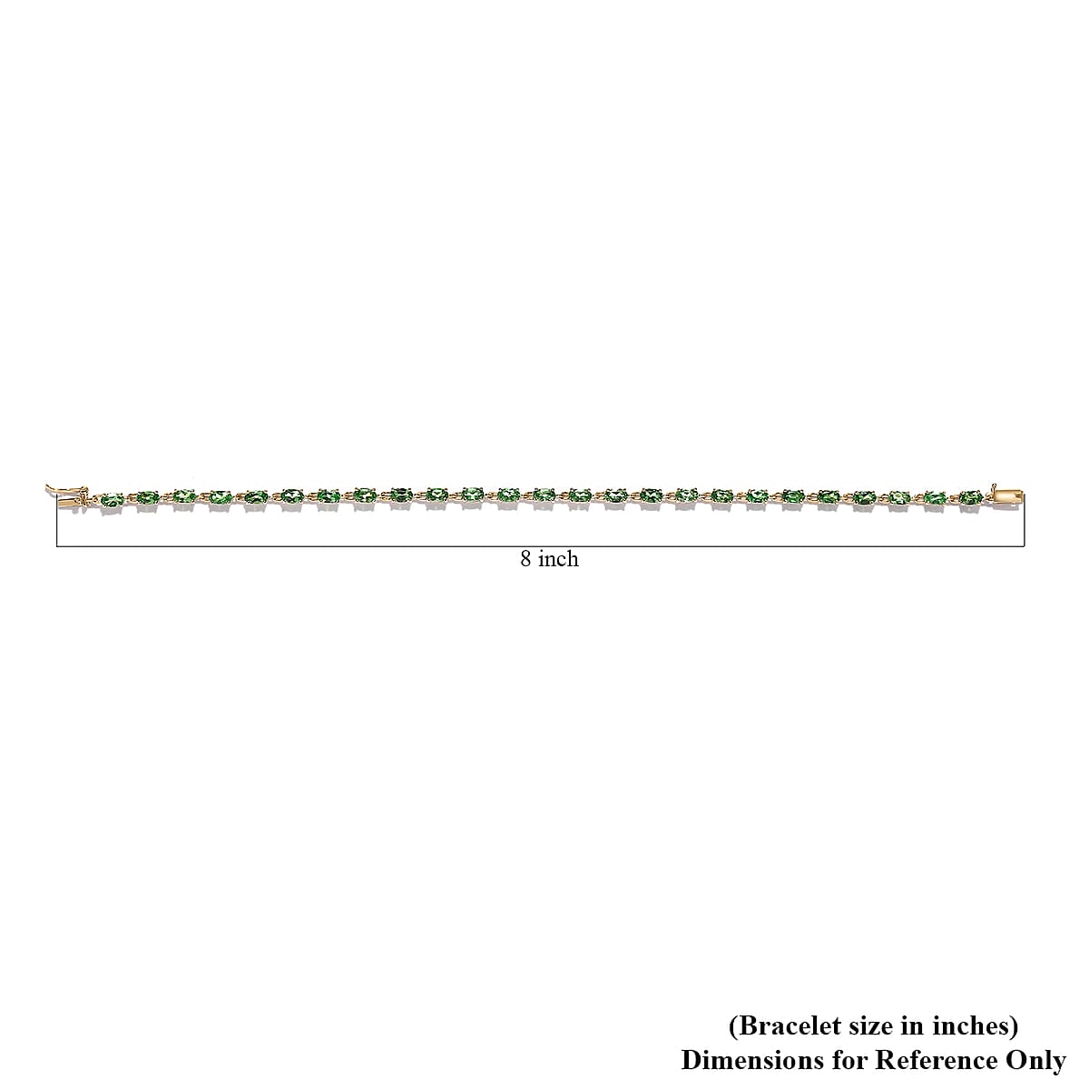Luxoro 10K Yellow Gold Premium Tsavorite Garnet Bracelet (8.00 In) 6.50 ctw image number 4
