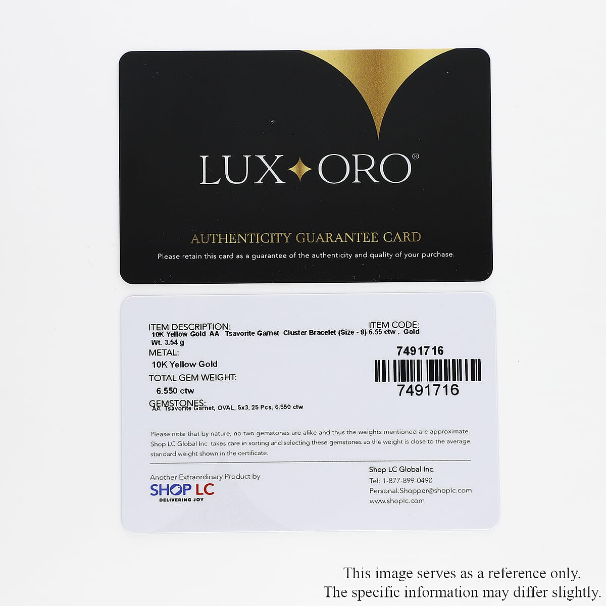 Luxoro 10K Yellow Gold Premium Tsavorite Garnet Bracelet (8.00 In) 6.50 ctw image number 5