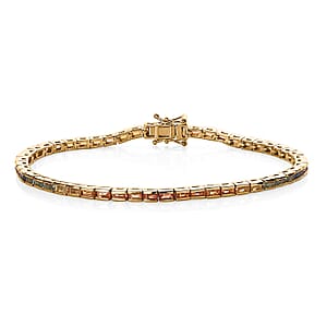 Multi Sapphire Tennis Bracelet in Vermeil Yellow Gold Over Sterling Silver (8.00 In) 7.00 ctw