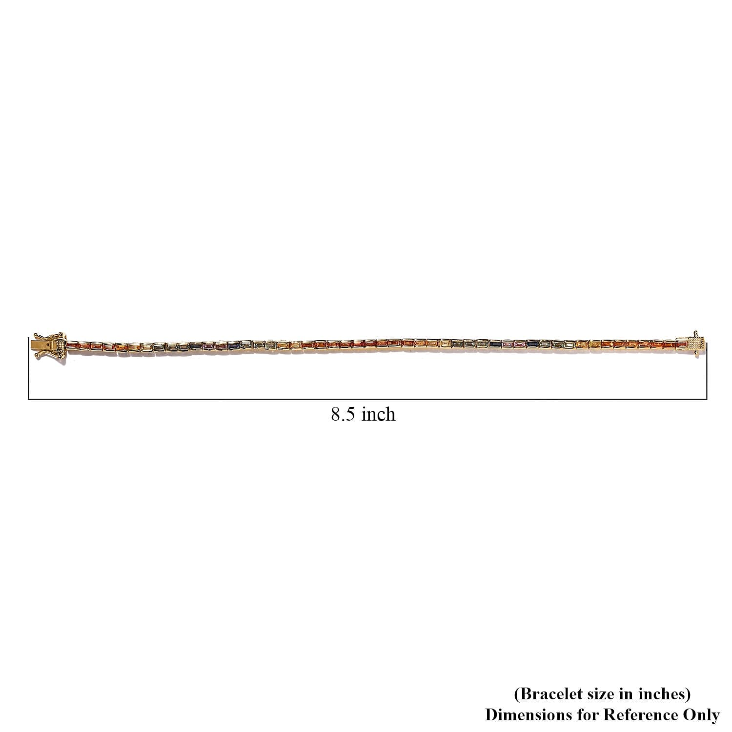 Multi Sapphire Tennis Bracelet in Vermeil Yellow Gold Over Sterling Silver (8.00 In) 7.00 ctw
