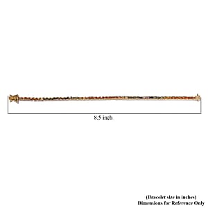 Multi Sapphire Tennis Bracelet in Vermeil Yellow Gold Over Sterling Silver (8.00 In) 7.00 ctw