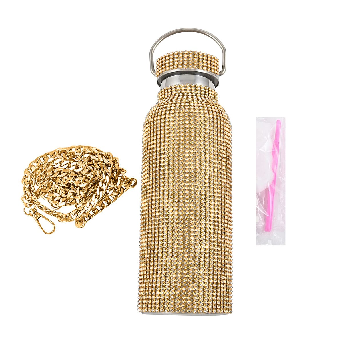 Gold Rhinestones Canteen Bottle 16oz image number 3