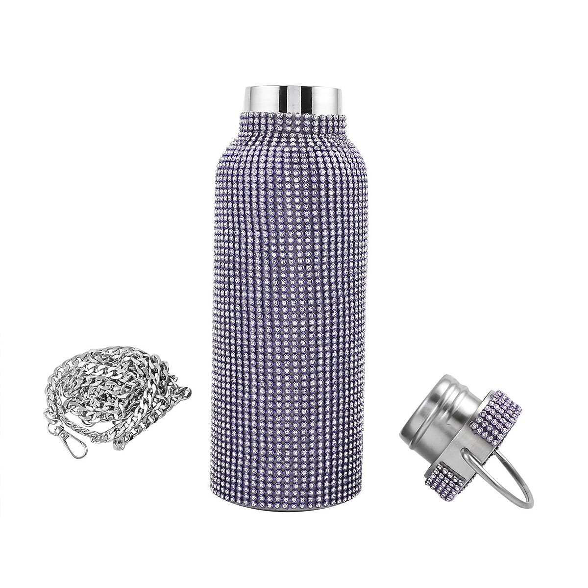 Purple Rhinestones Canteen Bottle 16oz image number 1