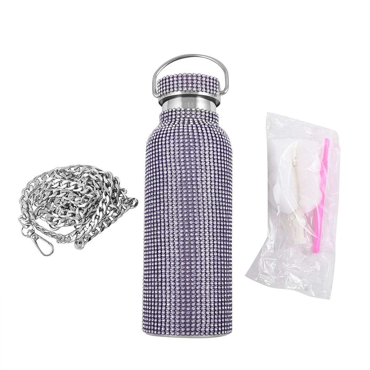 Purple Rhinestones Canteen Bottle 16oz image number 3