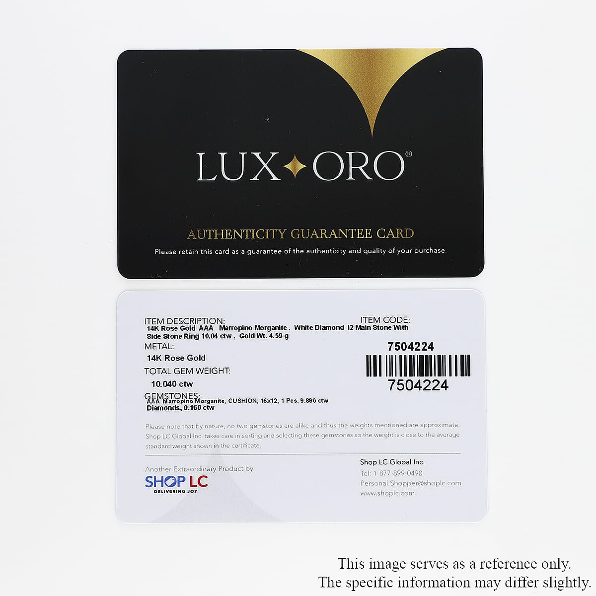Luxoro 14K Rose Gold AAA Marropino Morganite and G-H I2 Diamond Ring (Size 7.0) 4.60 Grams 10.20 ctw image number 6