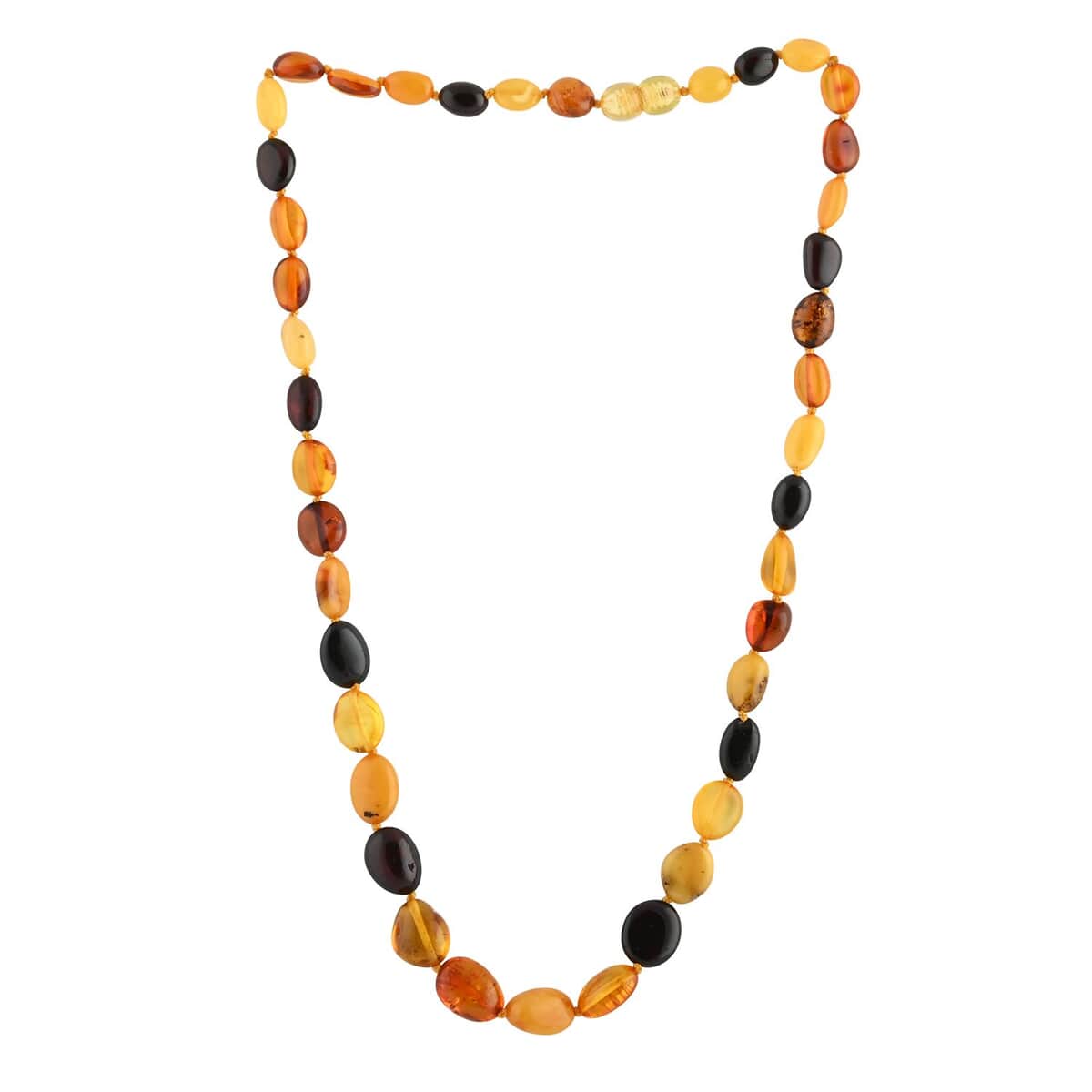 Light Multi Color Amber Beaded Necklace (20 Inches) image number 0