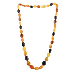 Light Multi Color Amber Beaded Necklace (20 Inches)