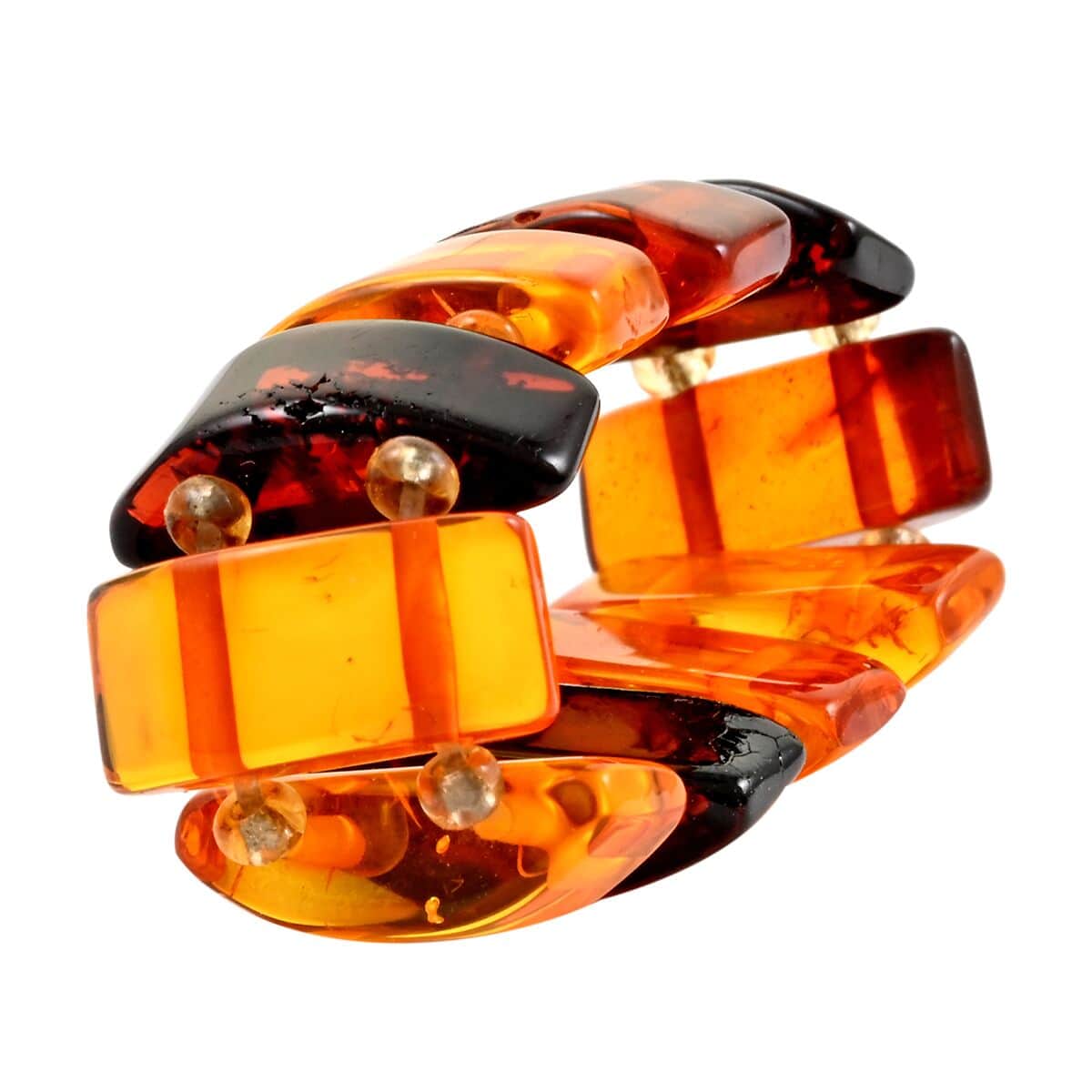 Multi Color Amber Light Bands Darker Shades Stretch Ring image number 3