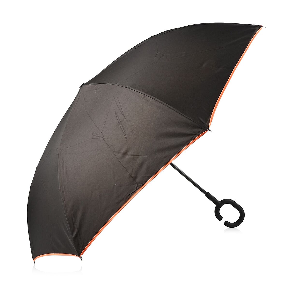 Reversible Umbrella with C Shaped Handle -Yellow Sunflower image number 1