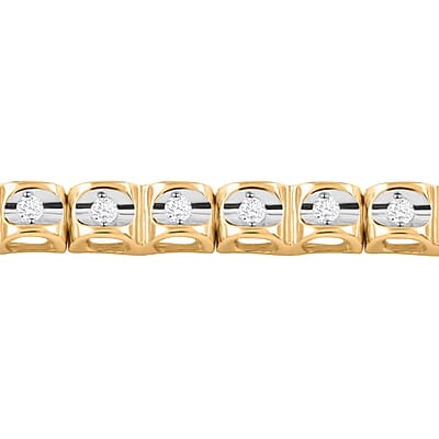 Diamond Bracelet , Diamond Tennis Bracelet , Tennis Bracelet , 14K Yellow Gold Over Sterling Silver Bracelet (7.50 In) 0.50 ctw