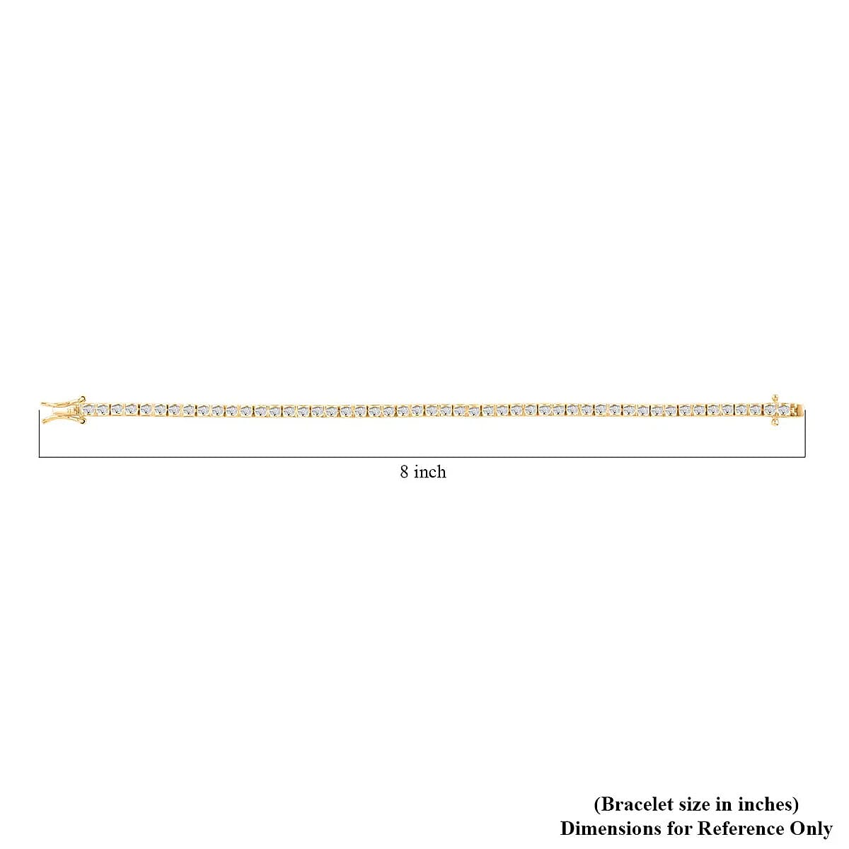 Diamond Bracelet , Diamond Tennis Bracelet , Tennis Bracelet , 14K Yellow Gold Over Sterling Silver Bracelet (7.50 In) 0.50 ctw