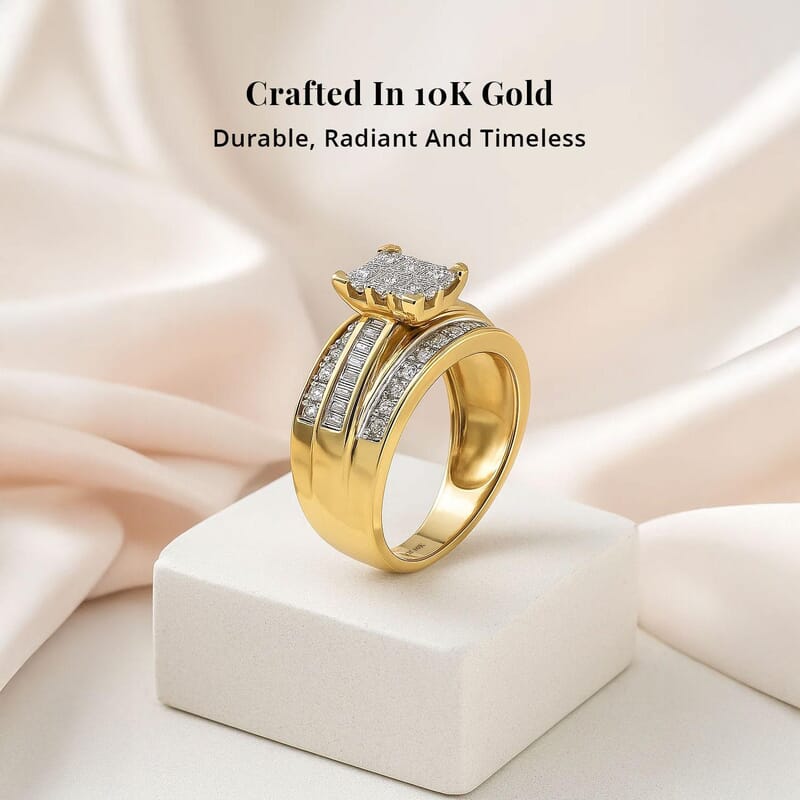 Diamond SI3-G 1.00 ctw Ring in 10K Yellow Gold (Size 10.0) 4.40 Grams