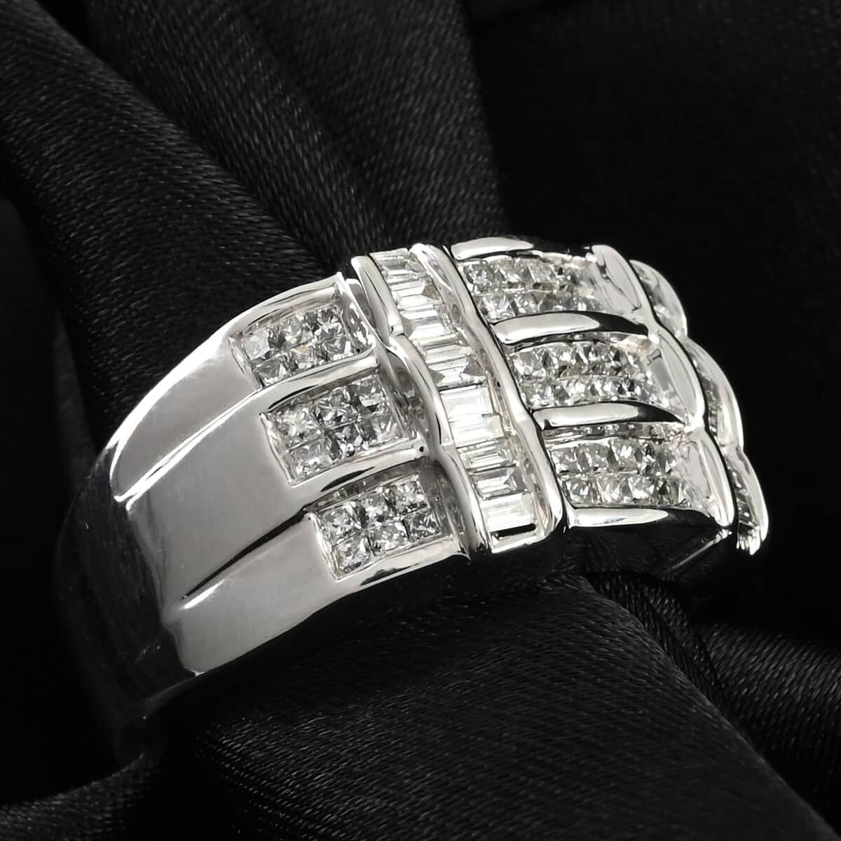 14K White Gold Diamond (G-H, I1) Ring (Size 10.0) (7.60 g) (Del. in 10-15 Days) 1.00 ctw image number 1