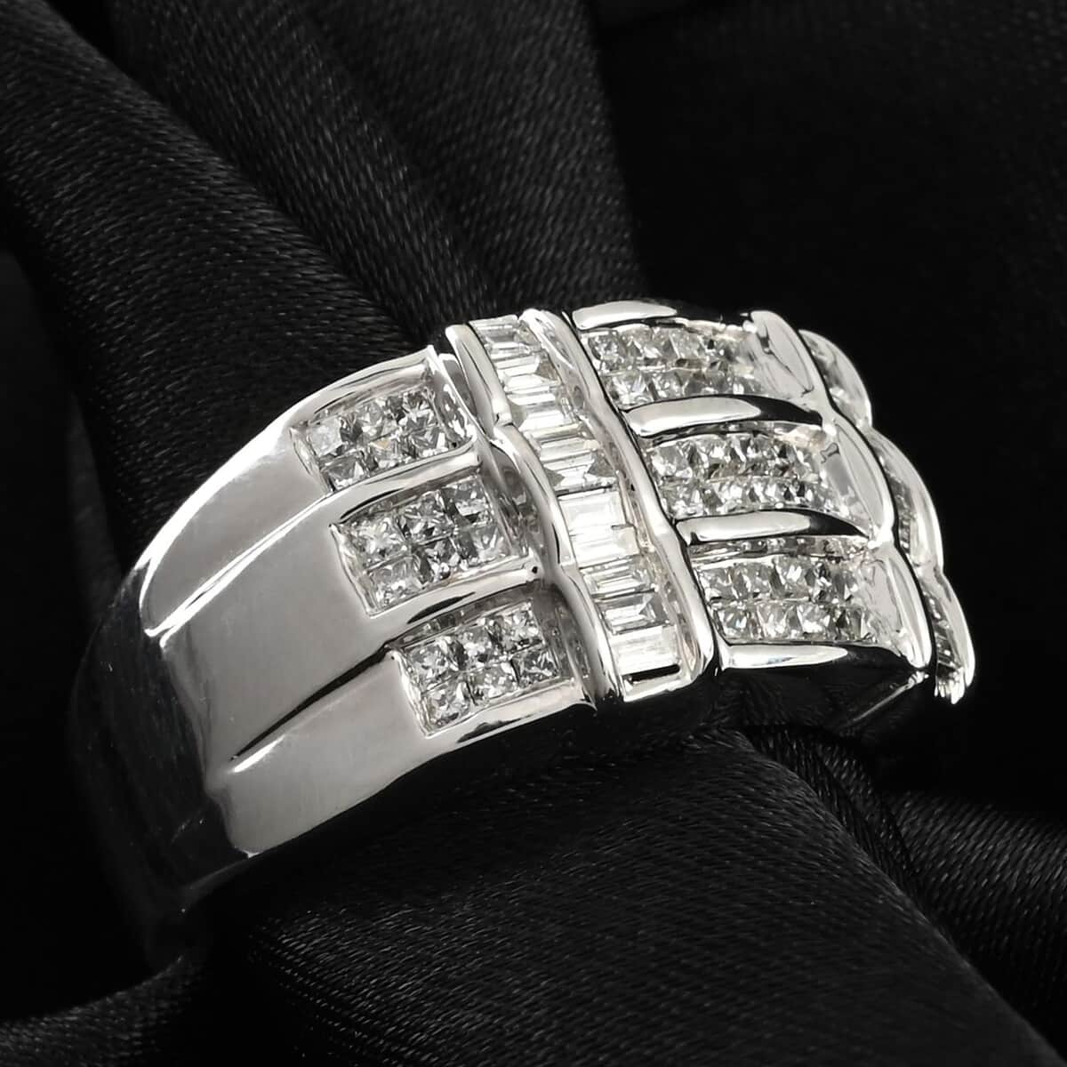 14K White Gold Diamond G-H I1 Ring (Size 6.0) 7.60 Grams 1.00 ctw image number 1