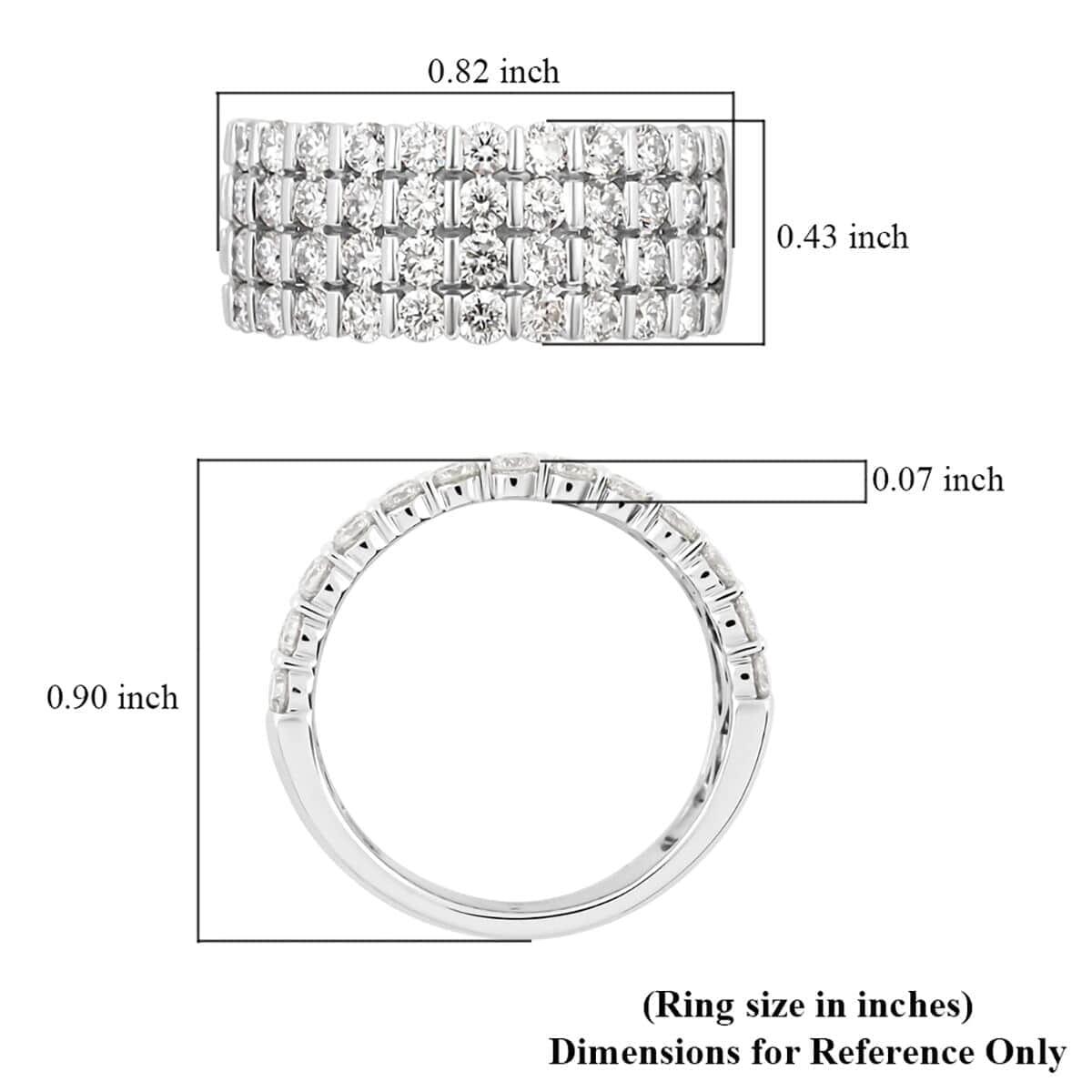 Modani 950 Platinum Diamond G VS 4 Lines Ring 9 Grams 2.00 ctw (Del. in 10-15 Days) image number 4