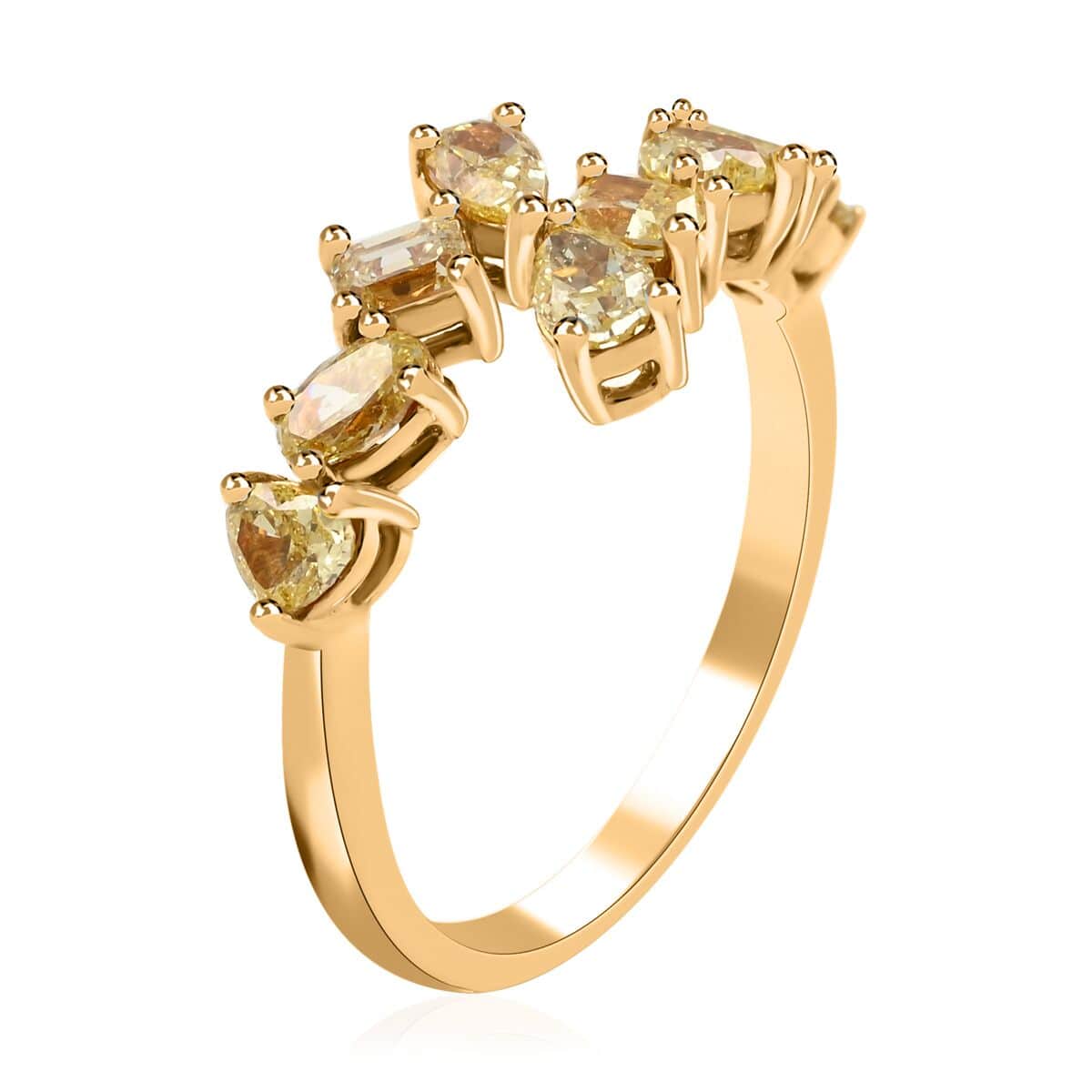 Buy Modani 18K Yellow Gold Natural Yellow Diamond (I1) Ring (Del. in 10 ...