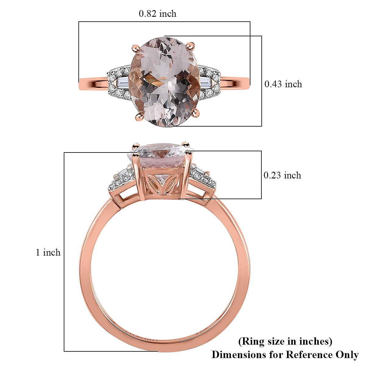 Luxoro 10K Rose Gold Premium Pink Morganite and G-H I3 Diamond Ring (Size 10.0) 2.35 ctw