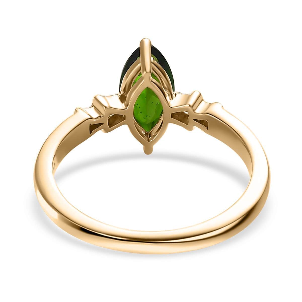 Luxoro 10K Yellow Gold Premium Chrome Diopside and Diamond Ring 1.15 ctw image number 4